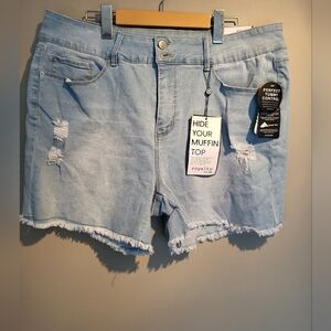 NEW Light Blue Distressed Denim Shorts